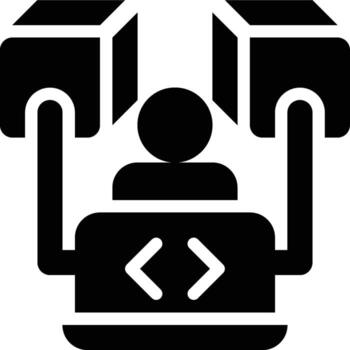 blockchain desarrollador, blockchain programador, bloquear cadena glifo sólido icono vector