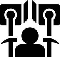 Miner, Mining, Blockchain Miner Glyph Solid Icon vector