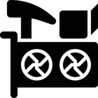 GPU, VGA, Blockchain Mining Glyph Solid Icon vector