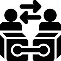 Peer to Peer, Interactions, Network Glyph Solid Icon vector