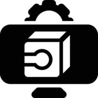 Virtual Machine, Computer, Blockchain Glyph Solid Icon vector