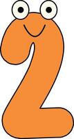 Googly Eye Font Number 2 vector