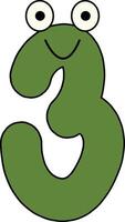 Googly Eye Font Number 3 vector