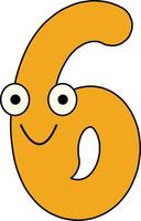 Googly Eye Font Number 6 vector