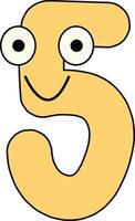 Googly Eye Font Number 5 vector