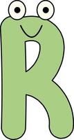 Googly Eye Font Letter R vector