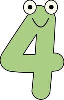 Googly Eye Font Number 4 vector