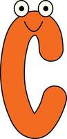 Googly Eye Font Letter C vector