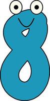 Googly Eye Font Number 8 vector