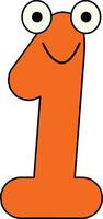 Googly Eye Font Number 1 vector