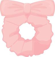 Pastel Pink Ribbon Scrunchie vector
