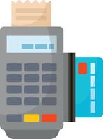 Grey Payment Terminal with Receipt vector