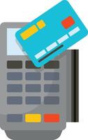 Grey POS Machine with Credit Card vector