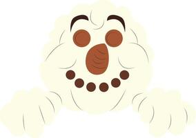 A cartoon snowman with a big nose and eyes vector