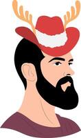 A man with a beard and a red hat vector