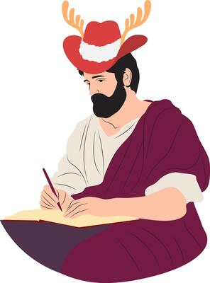 Christmas Roman Man Writing Christmas List