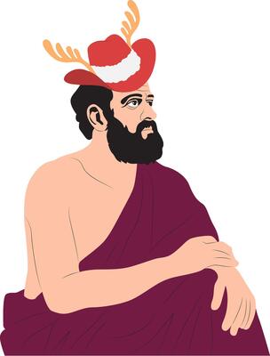 A man with a beard wearing a deer hat