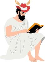 Christmas Philosopher Reading Ancient Text vector