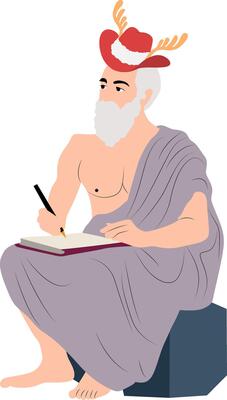Christmas Festive Philosopher Writing Holiday Notes