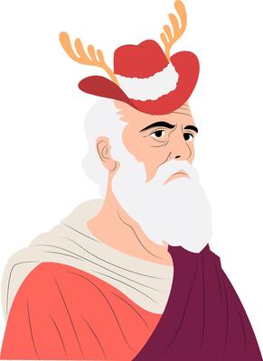 Saint santos, the patron saint of spain, is depicted in a cartoon style