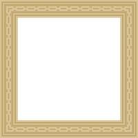 golden square Egyptian ornament. Rectangle, frame, ancient Egypt. Pattern of lotus flower vector