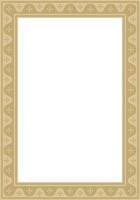 golden square gothic ornament. Medieval European rectangle, border. Classic pattern of the Germans, Angles, Saxons, vector