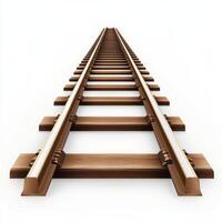 A railroad track with a white background photo