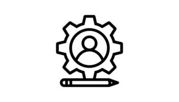User Management and Settings with Gear and Pencil Icon vector