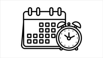 Calendar with Alarm Clock Icon for Scheduling and Time Management vector