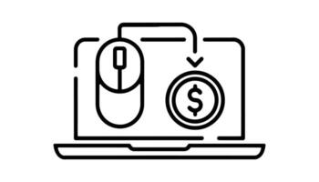 Online payment transaction concept with mouse and dollar symbol vector