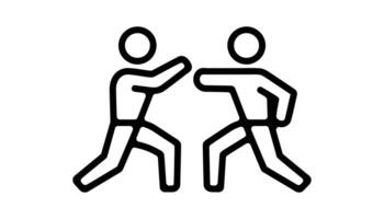 Two Karate Practitioners Sparring in Traditional Gi High Resolution Picture vector