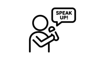 Person Speaking with Microphone Icon for Public Speaking vector