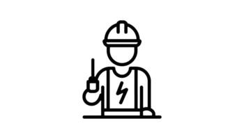 Electrician Worker with Tools and Helmet Icon vector
