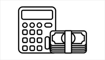 Calculator and Money Stack Icon for Finance and Accounting vector
