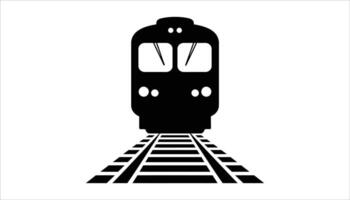 Train on Tracks Icon for Transportation and Rail Travel vector