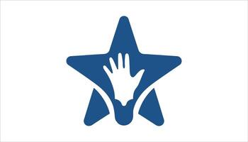 Star and Hand Icon for Recognition and Achievement vector