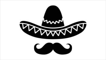 Cinco de Mayo sombrero and mustache design vector