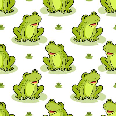 cute frog seamless pattern design