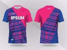 abstract wavy pink and blue background and pattern for sport jersey design and mockup vector