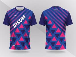 abstract arrows pink and blue background and pattern for sport jersey design and mockup vector