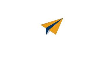 Paper plane flying forward 2D object doodle animation. Send message. Idea movement. Creative delivery. Paper airplane animated flat element isolated on white background. Cartoon 4K drawing video