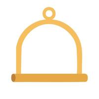 Minimal flat perch for exotic birds. Cartoon clipart of parrot accessory for cage use. vector