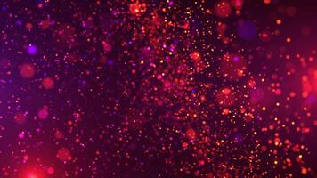 Abstract luxury background of flying and glittering particles. Flight of bright dots, bokeh dust awards. seamless loop video