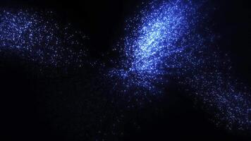 Abstract background with wavy particle shape, digital blue waves. Seamless looping 4k video