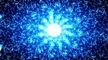 Abstract fractal sphere of blue particles. Bright glow from energy sphere. hypnosis meditationAbstract fractal sphere of blue particles. Bright glow from energy sphere. hypnosis meditation video