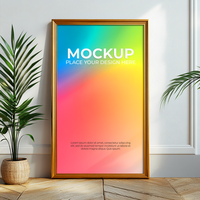 Picture Frame in Realistic Room Setting psd