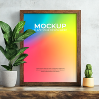 Minimal Interior with Empty Frame Display psd