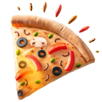 A slice of pizza with toppings on it png