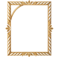 Ornate Gold and White Picture Frame with Intricate Carving and Twisted Rope Design Element png