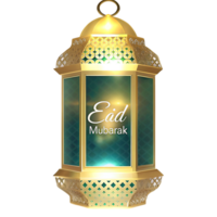 Glimmering Gold Eid Mubarak Lantern Festive Decoration Islamic Holiday Celebration png